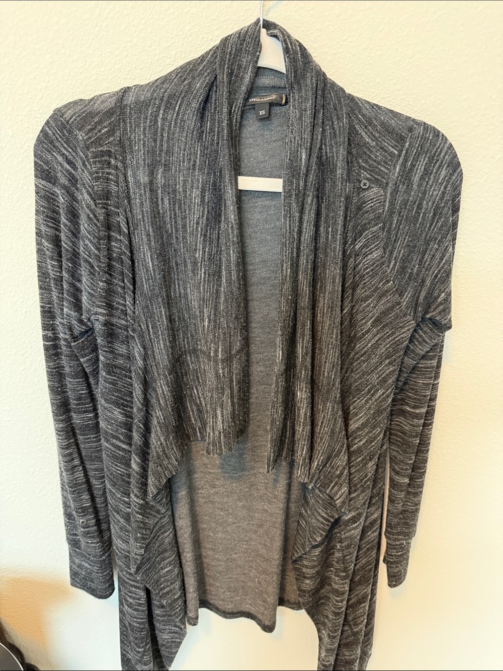Stella & Dot Charcoal Gray Open-Front Draped Cardigan